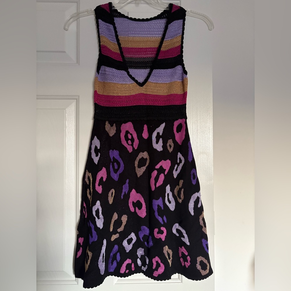Just Cavalli Knit Multicolor crochet Dress NWT Sz XXS